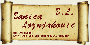 Danica Ložnjaković vizit kartica